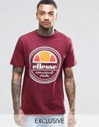 Ellesse T-shirt With Circle Logo - Burgundy