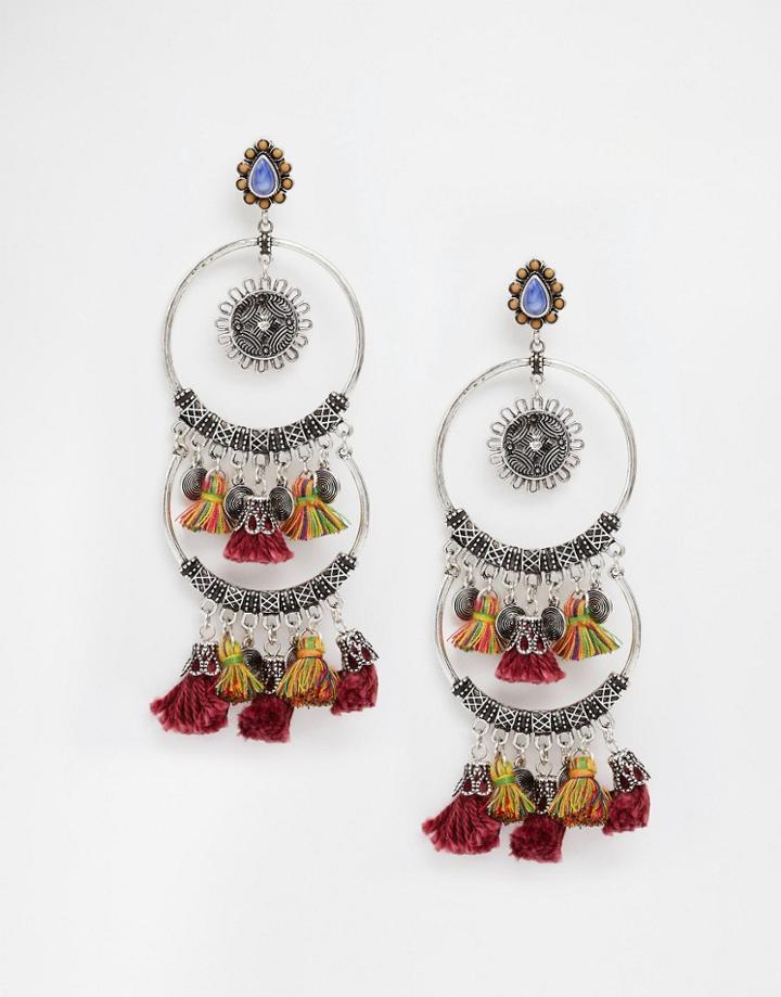 Asos Pom Pom Festival Earrings - Multi