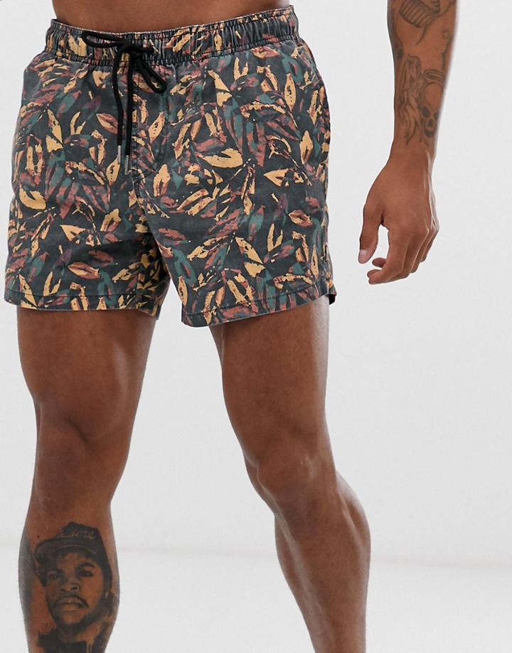 Pull & Bear Swim Shorts With Khaki - Green