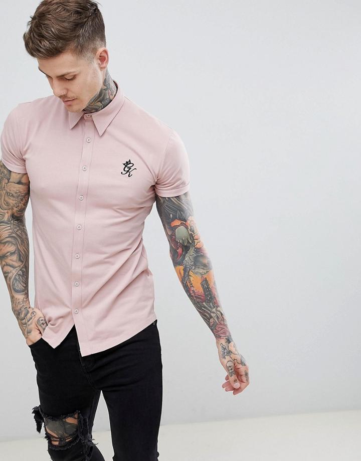 Gym King Jersey Short Sleeve Shirt In Rose - Pink