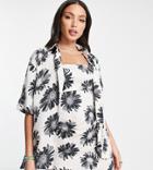 Topshop Tall Mono Sunflower Shirt - Part Of A Set-multi