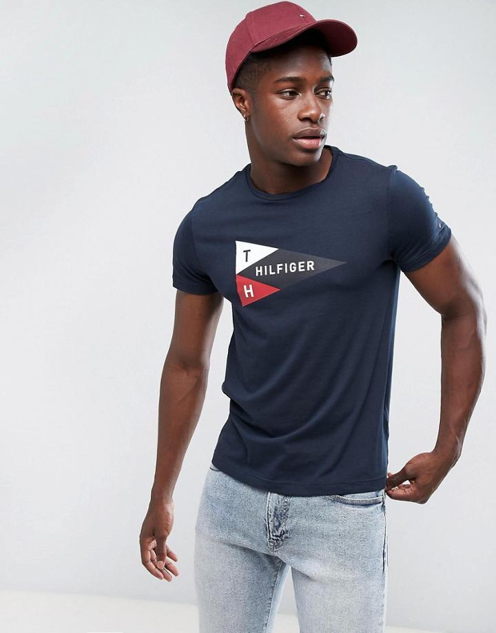 Tommy Hilfiger Mick Logo T-shirt In Navy - Navy