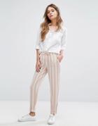 Only Striped Relaxed Tailored Pants - Pink