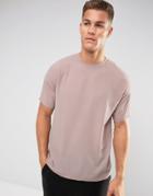 Asos Oversized T-shirt In Woven Crepe In Pink - Pink