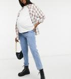 In The Style Maternity X Dani Dyer Overbump Straight Leg Jeans In Blue-blues