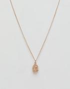 Asos Design Necklace With Vintage Style Birdcage Pendant In Gold - Gold