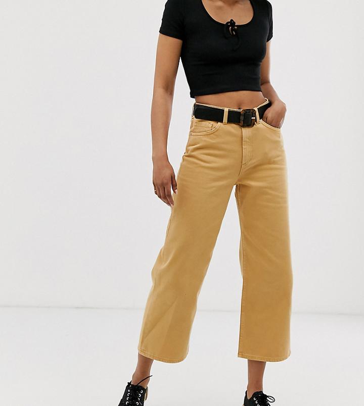 Monki Mozik Wide Leg Organic Cotton Jean In Mustard-yellow