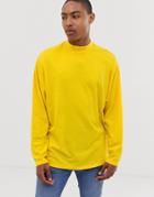 Asos Design Organic Oversized Long Sleeve Jersey Turtleneck In Yellow