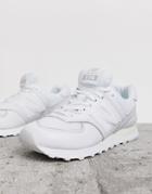 New Balance 574 Triple White Sneakers - White