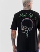 Bolongaro Trevor Skull Neon Back Embroidery T-shirt-black
