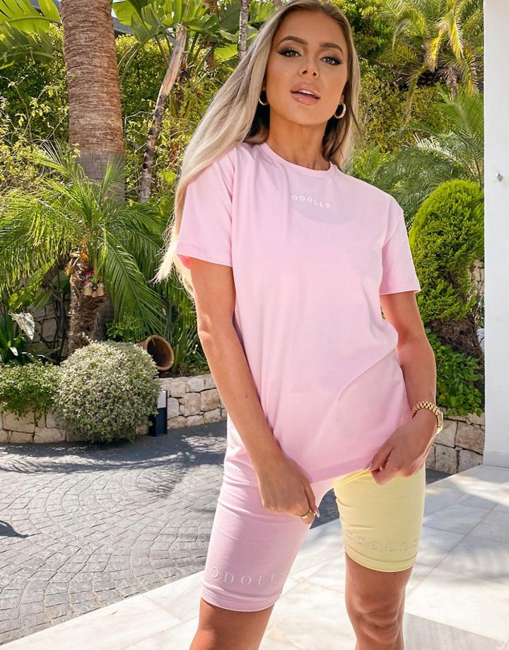 Odolls Collection Logo Oversized T-shirt In Pink