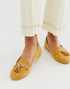 Park Lane Flat Tassel Trim Loafers-yellow