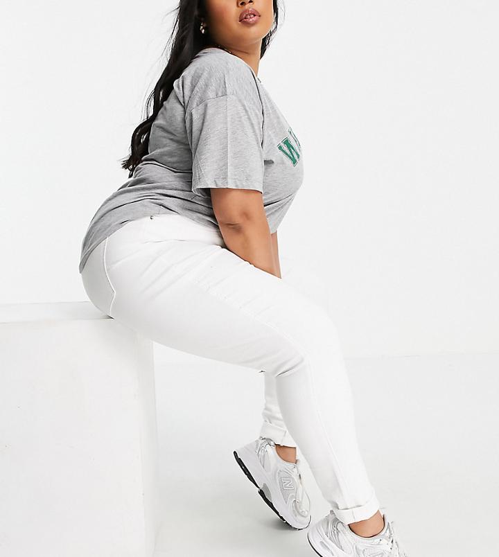 Dr Denim Plus Moxy High Waist Skinny Jeans In White