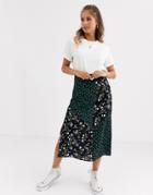 Brave Soul Gerda Midi Skirt In Mix Print-multi