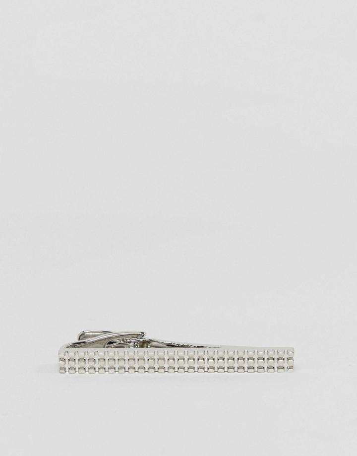 Simon Carter Textured Tie Slide In Silver - Silver