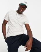 New Look Striped T-shirt In Gray & White-grey