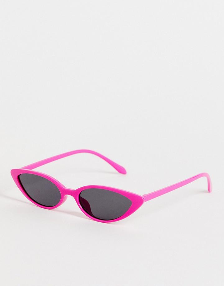 Public Desire Cat Eye Sunglasses In Neon Pink