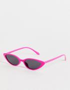 Public Desire Cat Eye Sunglasses In Neon Pink