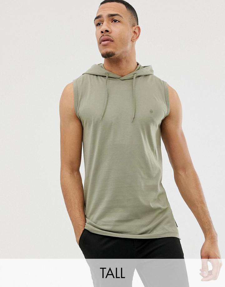 French Connection Tall Sleeveless Hoodie-green