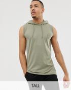 French Connection Tall Sleeveless Hoodie-green