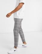 Topman Smart Sweatpants In Black & Purple Check-multi