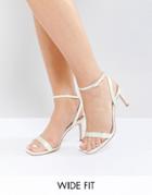 Asos Hideaway Wide Fit Heeled Sandals - White