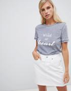 Vila Slogan T-shirt - Gray