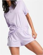Asos Design Mix & Match Jersey Pyjama Short In Lilac-purple