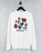 Vans Low Point Floral Back Print Long Sleeve T-shirt In White