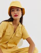 Asos Design Cotton Bucket Hat - Yellow