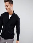 Selected Homme Double Breasted Cardigan - Black