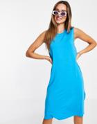 Selected Femme Easy Sleeveless Jersey Midi Dress In Blue-blues