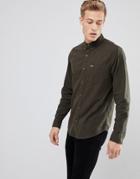 Hollister Buttondown Slim Fit Oxford Shirt Seagull Logo In Olive - Green
