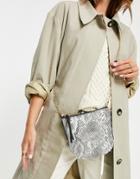 Urbancode Leather Snakeskin Crossbody Bag In Beige-neutral