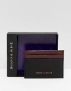 Smith And Canova Leather Card Holder In Black - Black