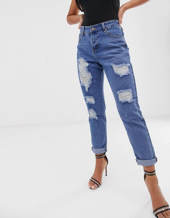 Liquor N Poker Distressed Skinny Boyfriend Jean-blues