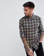 New Look Regular Fit Check Shirt In Camel - Tan