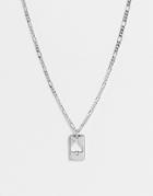 Asos Design 3mm Figaro Necklace With Ace Of Spade Pendant In Silver Tone