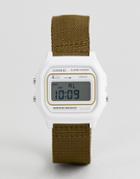 Casio W-59b-3avef Digital Canvas Watch In Khaki - Green