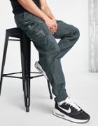 Armani Exchange Cargo Pocket Pants In Khaki-green