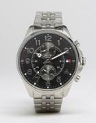 Tommy Hilfiger Dean Chronograph Bracelet Watch In Stainless Steel-silver