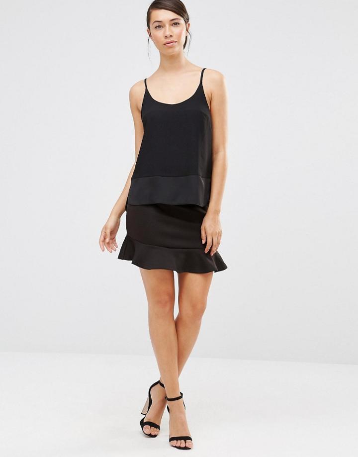 Lavand Peplum Hem Mini Skirt - Black