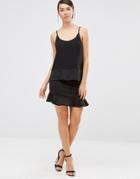 Lavand Peplum Hem Mini Skirt - Black