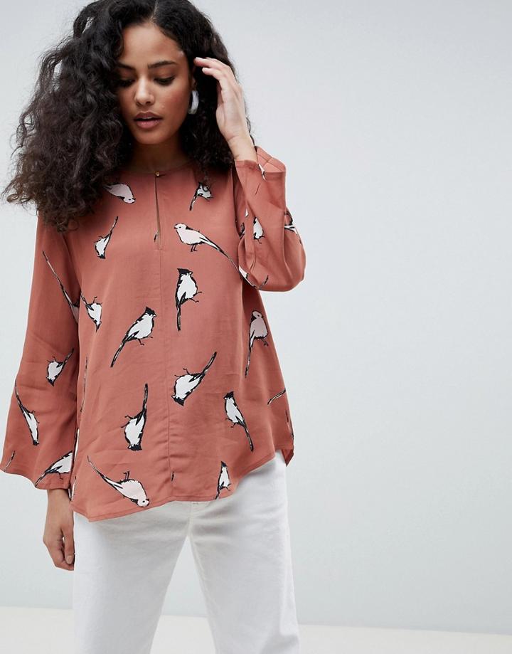 Mbym Printed Collarless Blouse - Multi