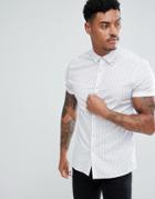 Asos Smart Stretch Slim Ditsy Print Shirt - White