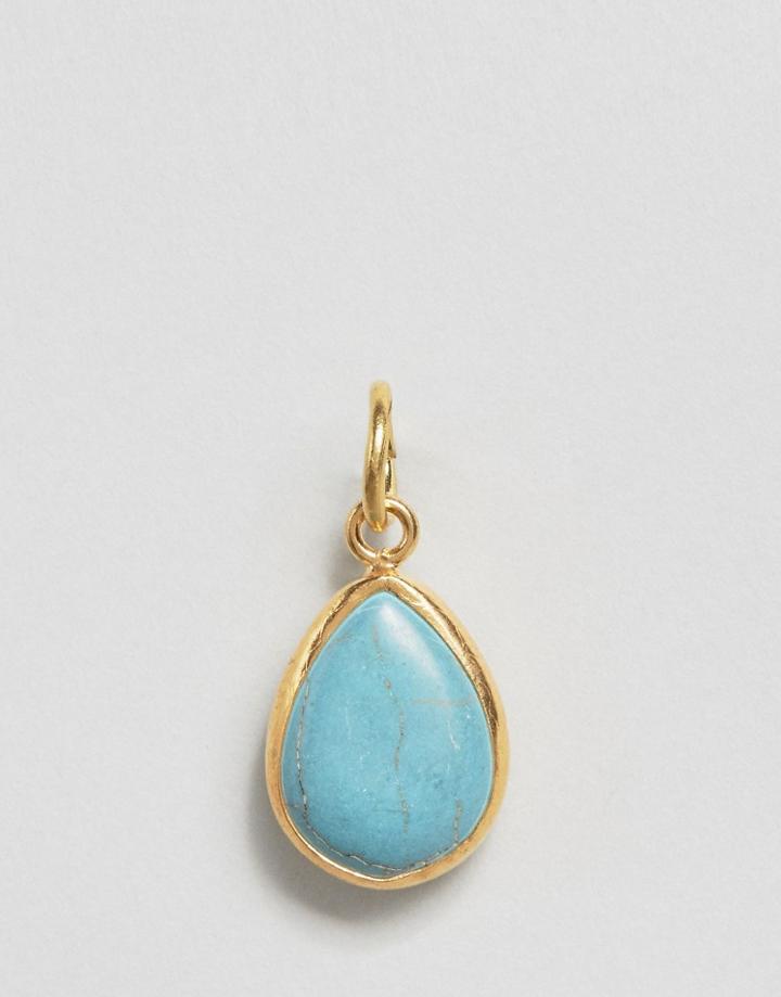 Ottoman Hands Turquoise Semi Precious Stone Charm - Pink