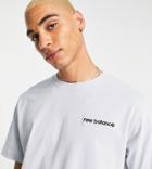New Balance Linear Logo T-shirt In Blue