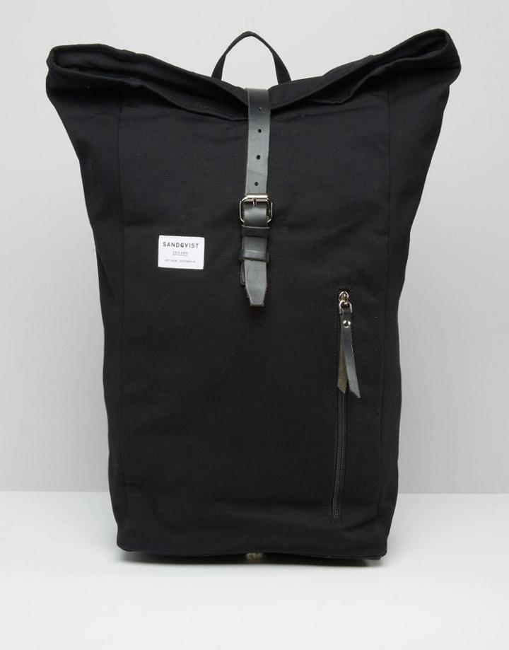Sandqvist Dante Rolltop Backpack In Black - Black