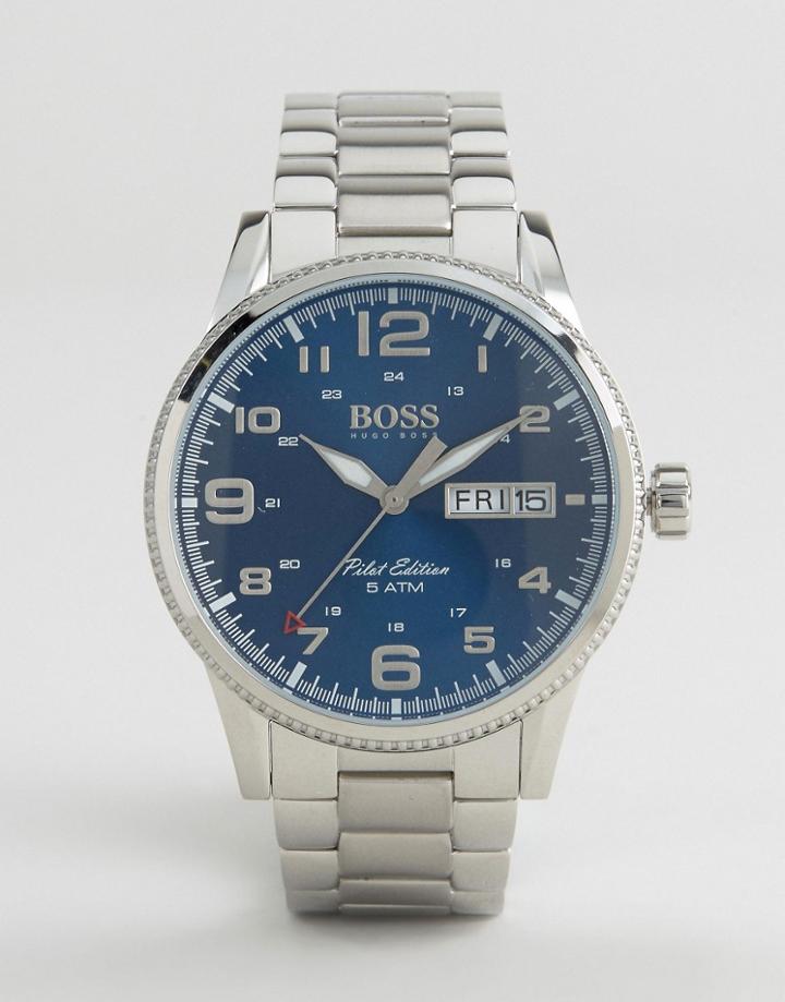 Boss By Hugo Boss Pilot Stainless Steel Bracelet Watch In Silver - Silver