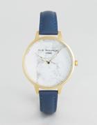 Elie Beaumont Blue Watch With Marble Dial - Navy